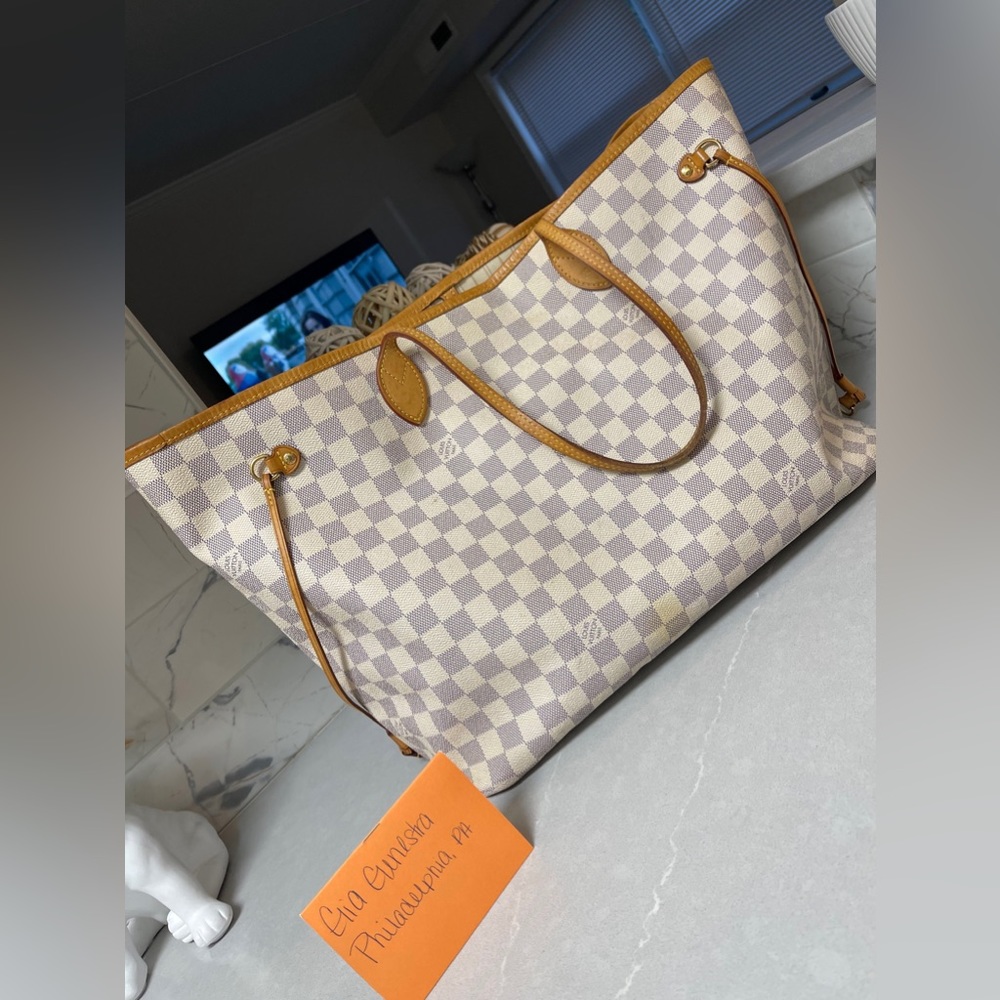 LOUIS VUITTON NEVER FULL GM DAMIER AZUR
